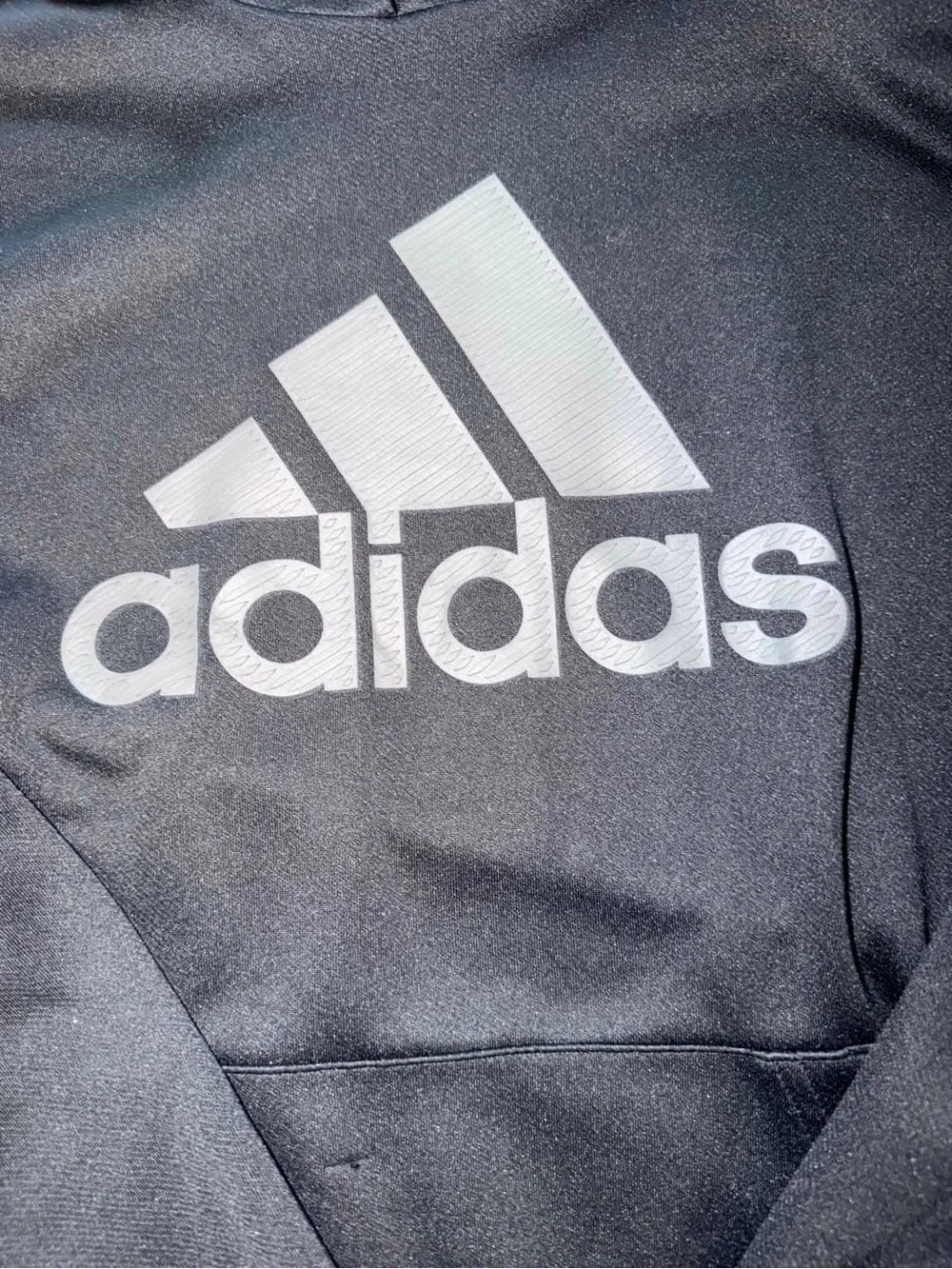 adidas Black Pullover Hoodie with Grey Logo